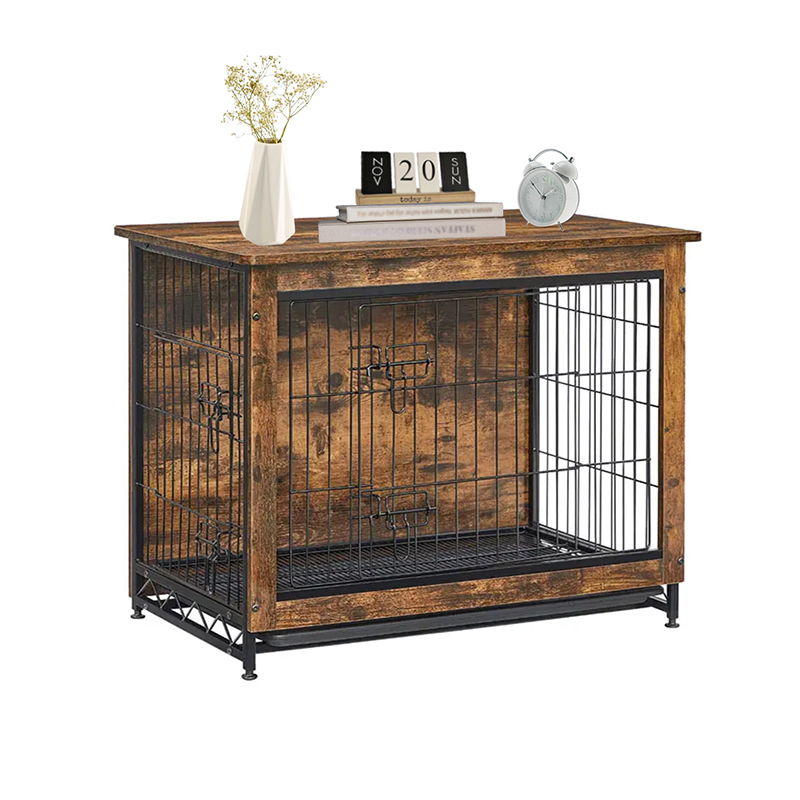 素朴な茶色の屋内木製家具スタイルの犬のケージ 素朴な茶色の屋内木製家具スタイルの犬のケージ