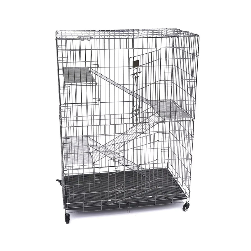 2/3/4層の大きな屋内ワイヤーメタル猫ケージ付き車輪付き 2/3/4層の大きな屋内ワイヤーメタル猫ケージ付き車輪付き