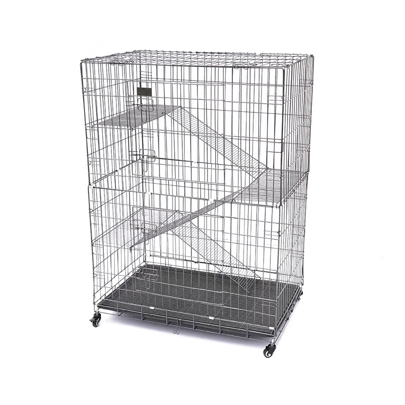 2/3/4層の大きな屋内ワイヤーメタル猫ケージ付き車輪付き 2/3/4層の大きな屋内ワイヤーメタル猫ケージ付き車輪付き