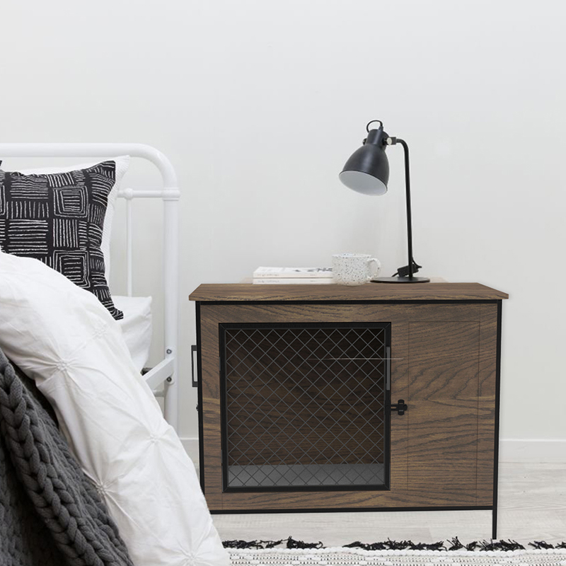 屋内犬の木枠エンドテーブル木製家具スタイルの犬ケージ 屋内犬の木枠エンドテーブル木製家具スタイルの犬ケージ