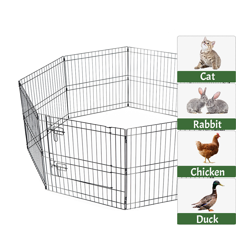 8パネルの折りたたみ式ワイヤーメタルドッグプレイペントップカバーとボトムパッド付き 8パネルの折りたたみ式ワイヤーメタルドッグプレイペントップカバーとボトムパッド付き