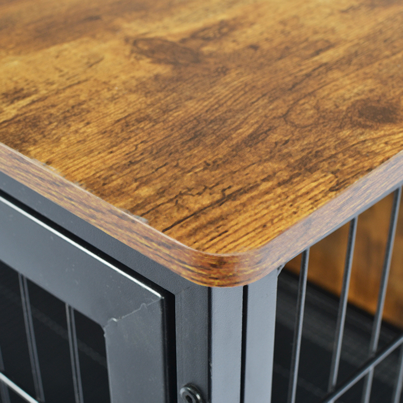 車輪付きの木製家具スタイルの犬のケージ 車輪付きの木製家具スタイルの犬のケージ