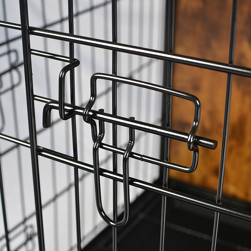 クッションとホイールのある屋内木製家具スタイルの犬のケージ クッションとホイールのある屋内木製家具スタイルの犬のケージ