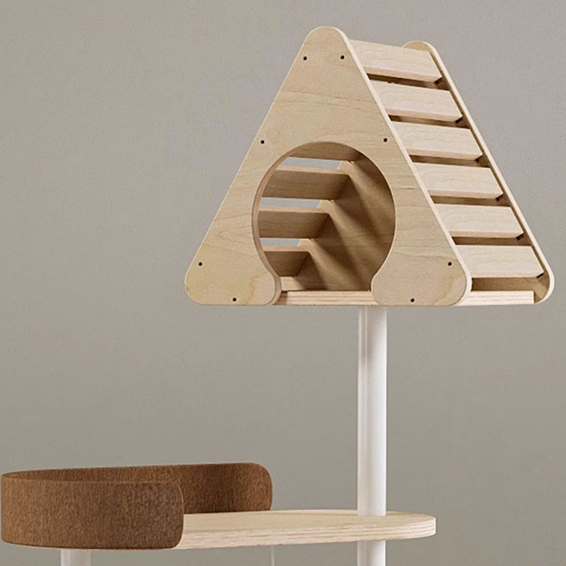 ミニマリストの幾何学的なかわいい木製タワー屋内コンドミニアムネスト猫の木 ミニマリストの幾何学的なかわいい木製タワー屋内コンドミニアムネスト猫の木