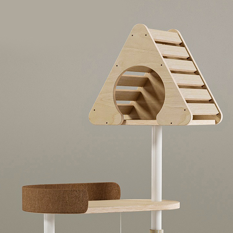 ミニマリストの幾何学的なかわいい木製タワー屋内コンドミニアムネスト猫の木 ミニマリストの幾何学的なかわいい木製タワー屋内コンドミニアムネスト猫の木