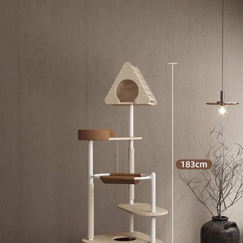ミニマリストの幾何学的なかわいい木製タワー屋内コンドミニアムネスト猫の木 ミニマリストの幾何学的なかわいい木製タワー屋内コンドミニアムネスト猫の木