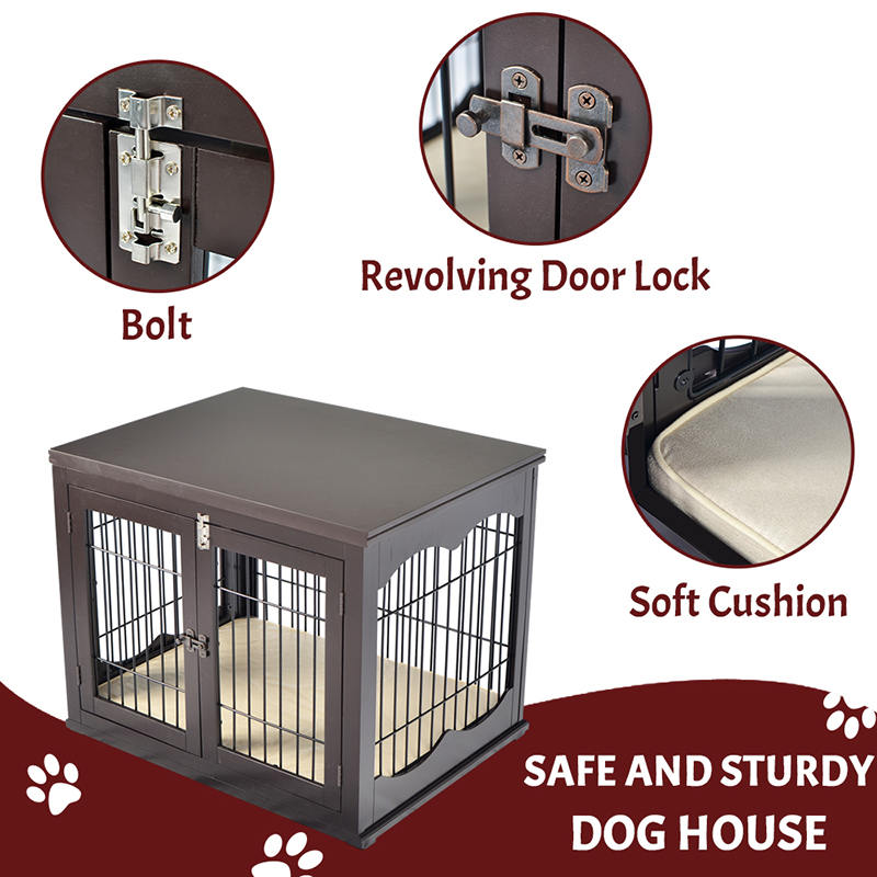 屋内の大きな木製家具スタイルの犬のケージ 屋内の大きな木製家具スタイルの犬のケージ