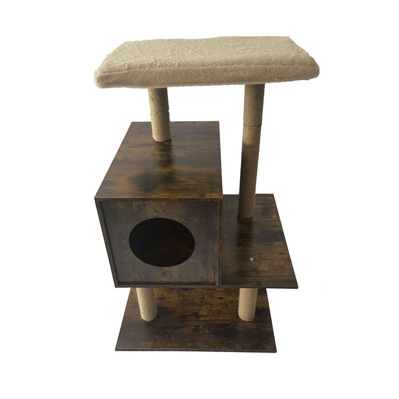 木製タワーキャットハウスサイザルスクラッチポスト猫の木の登山フレーム 木製タワーキャットハウスサイザルスクラッチポスト猫の木の登山フレーム