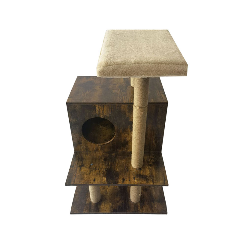 木製タワーキャットハウスサイザルスクラッチポスト猫の木の登山フレーム 木製タワーキャットハウスサイザルスクラッチポスト猫の木の登山フレーム