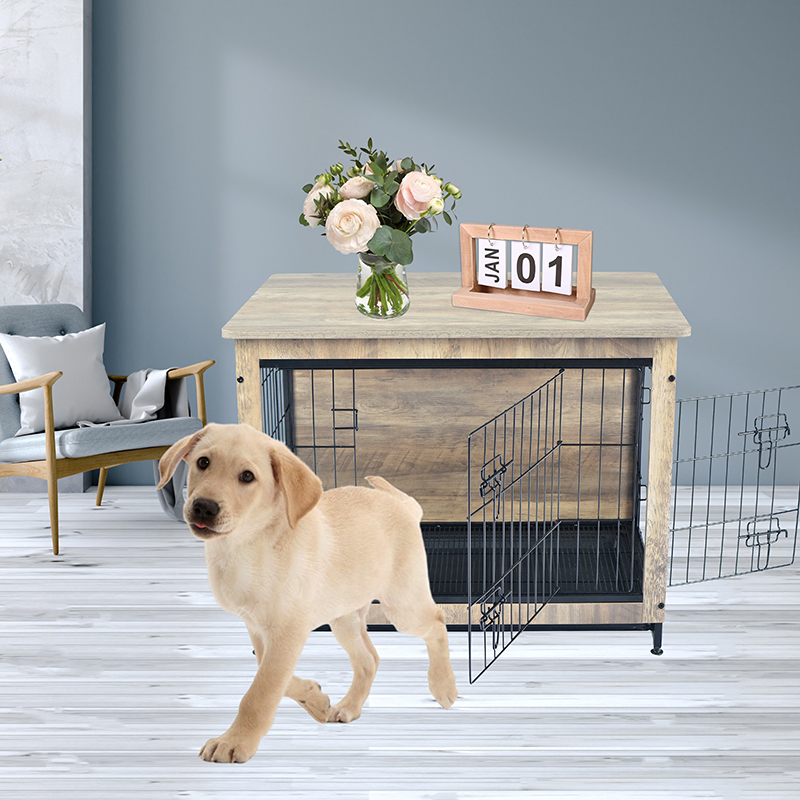 アイボリー屋内大型木製家具スタイルの金属犬の木枠 アイボリー屋内大型木製家具スタイルの金属犬の木枠