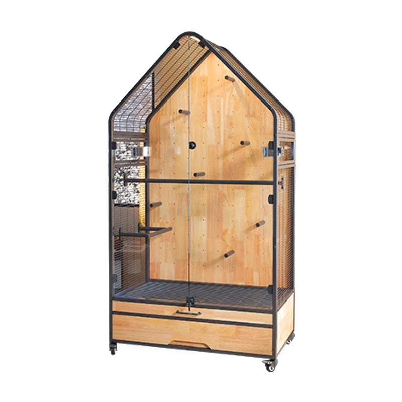 木材＆スチールケージ大きな取り外し可能なDIYヴィラオウラ鳥の繁殖ケージ付きスタンドホイール