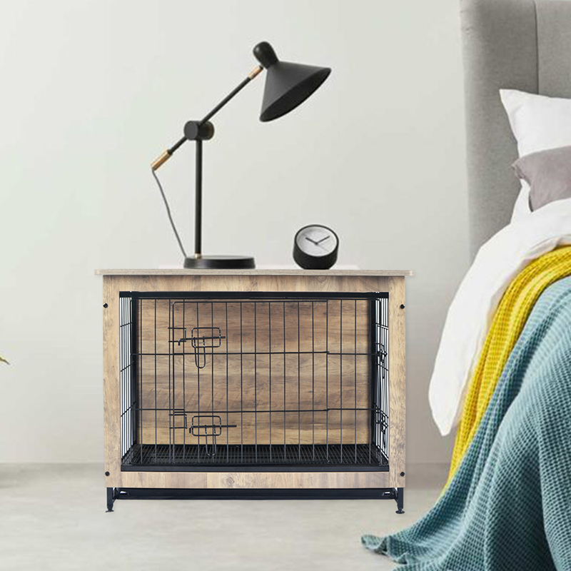 アイボリー屋内大型木製家具スタイルの金属犬の木枠 アイボリー屋内大型木製家具スタイルの金属犬の木枠