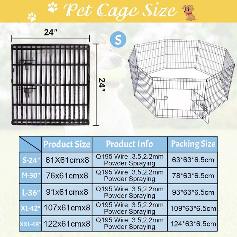 8パネルの金属ペットフェンス折りたたみ式ワイヤードッグ 8パネルの金属ペットフェンス折りたたみ式ワイヤードッグ