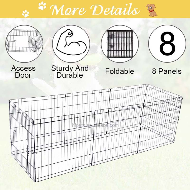 8パネルの金属ペットフェンス折りたたみ式ワイヤードッグ 8パネルの金属ペットフェンス折りたたみ式ワイヤードッグ