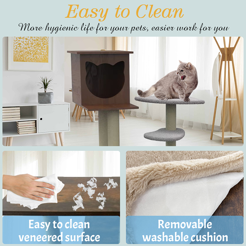 ウッドキャットタワーコンドミニアムクライミングフレーム屋内猫の木 ウッドキャットタワーコンドミニアムクライミングフレーム屋内猫の木