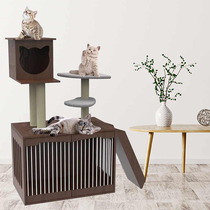 ウッドキャットタワーコンドミニアムクライミングフレーム屋内猫の木 ウッドキャットタワーコンドミニアムクライミングフレーム屋内猫の木
