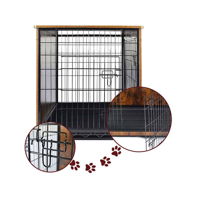 屋内木製家具スタイルの金属犬のケージ 屋内木製家具スタイルの金属犬のケージ