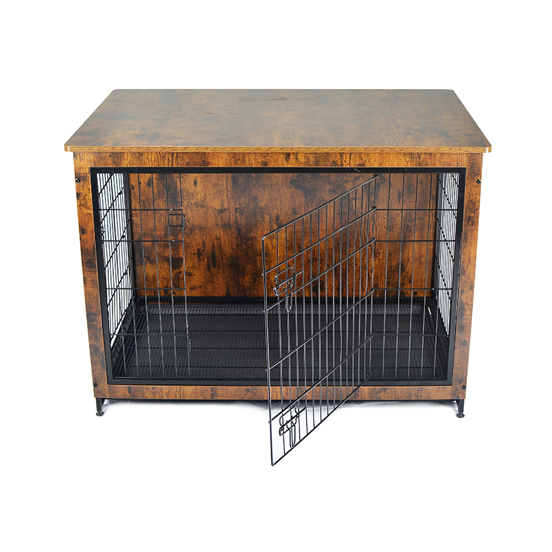 屋内木製家具スタイルの金属犬のケージ 屋内木製家具スタイルの金属犬のケージ