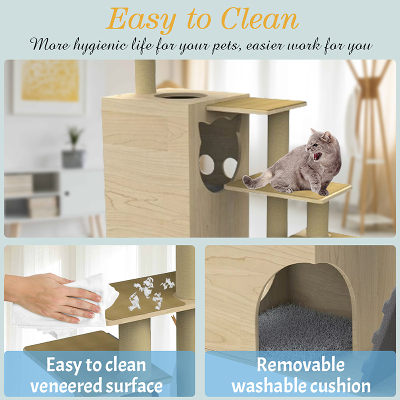 木製タワーのコンドミニアム猫の木の登山フレームサイザルスクラッチポスト付き 木製タワーのコンドミニアム猫の木の登山フレームサイザルスクラッチポスト付き