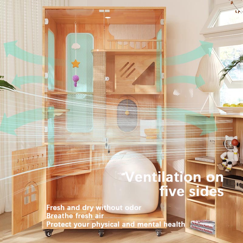 パノラマ屋内ヴィラケージソリッドウッドキャットハウスエンクロージャー パノラマ屋内ヴィラケージソリッドウッドキャットハウスエンクロージャー