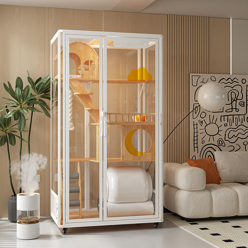 パノラマ屋内ヴィラタワーマルチフィーチャー木製猫ケージエンクロージャーキャビネット パノラマ屋内ヴィラタワーマルチフィーチャー木製猫ケージエンクロージャーキャビネット