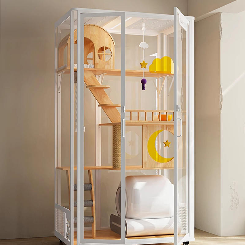 パノラマ屋内ヴィラタワーマルチフィーチャー木製猫ケージエンクロージャーキャビネット パノラマ屋内ヴィラタワーマルチフィーチャー木製猫ケージエンクロージャーキャビネット