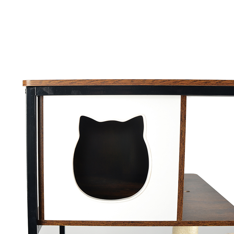 ハンモック付きモダンウッド&メタルキャットツリー屋内タワーコンドミニアム ハンモック付きモダンウッド&メタルキャットツリー屋内タワーコンドミニアム