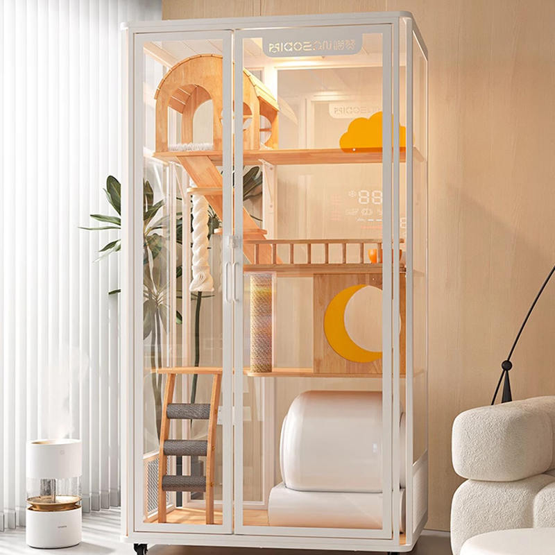 パノラマ屋内ヴィラタワーマルチフィーチャー木製猫ケージエンクロージャーキャビネット パノラマ屋内ヴィラタワーマルチフィーチャー木製猫ケージエンクロージャーキャビネット