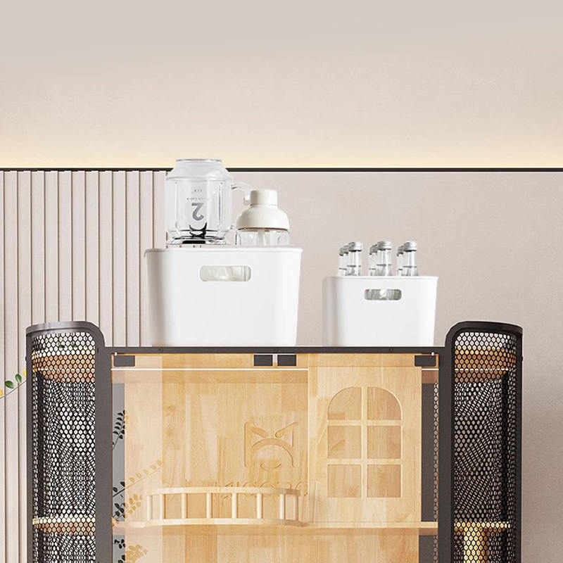 ラバーウッドキャットハウスキャビネットパノラマヴィラケージ ラバーウッドキャットハウスキャビネットパノラマヴィラケージ