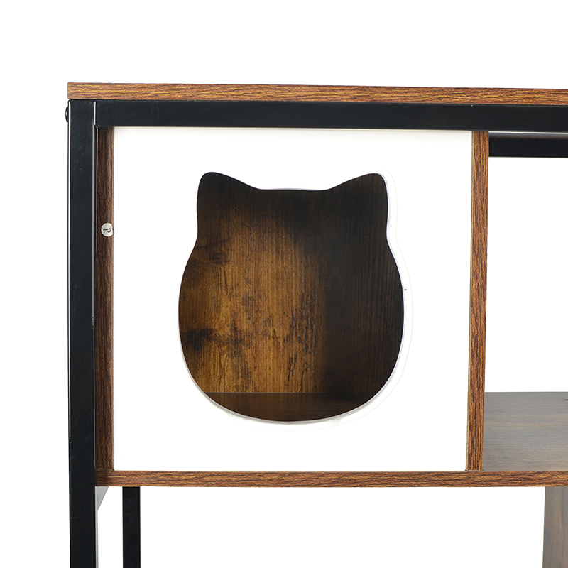 屋内猫のタワーコンドミニアムの猫の木とハンモックとゴミのキャビネット 屋内猫のタワーコンドミニアムの猫の木とハンモックとゴミのキャビネット