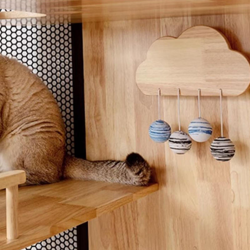 ラバーウッドキャットハウスキャビネットパノラマヴィラケージ ラバーウッドキャットハウスキャビネットパノラマヴィラケージ