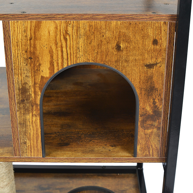 屋内猫のタワーコンドミニアムの猫の木とハンモックとゴミのキャビネット 屋内猫のタワーコンドミニアムの猫の木とハンモックとゴミのキャビネット