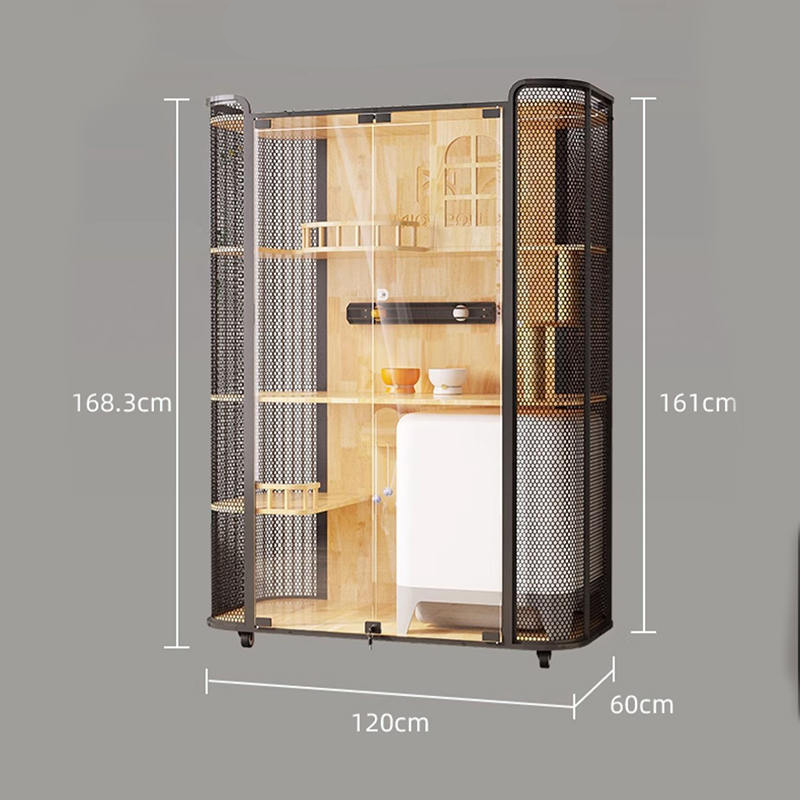 ラバーウッドキャットハウスキャビネットパノラマヴィラケージ ラバーウッドキャットハウスキャビネットパノラマヴィラケージ