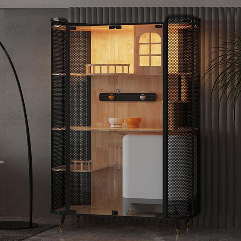 ラバーウッドキャットハウスキャビネットパノラマヴィラケージ ラバーウッドキャットハウスキャビネットパノラマヴィラケージ