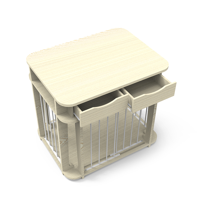 ベージュモダン屋内家具スタイルの木材金属犬のケージ ベージュモダン屋内家具スタイルの木材金属犬のケージ