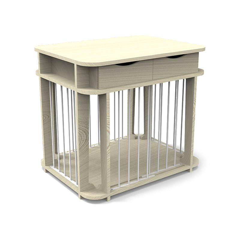ベージュモダン屋内家具スタイルの木材金属犬のケージ ベージュモダン屋内家具スタイルの木材金属犬のケージ