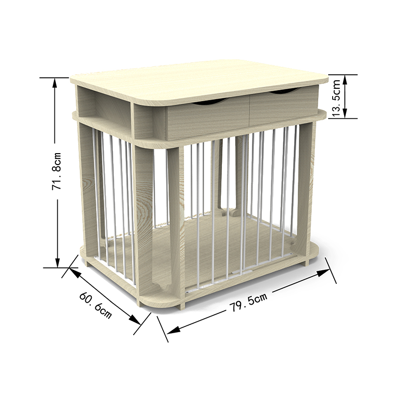 ベージュモダン屋内家具スタイルの木材金属犬のケージ ベージュモダン屋内家具スタイルの木材金属犬のケージ