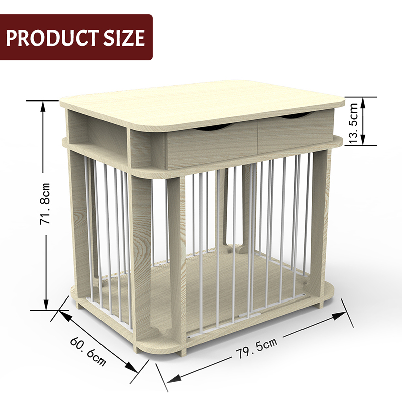 ベージュモダン屋内家具スタイルの木材金属犬のケージ ベージュモダン屋内家具スタイルの木材金属犬のケージ