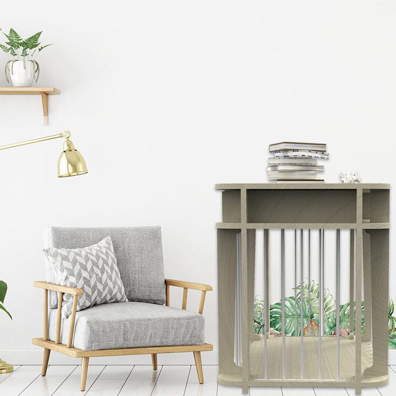 ベージュモダン屋内家具スタイルの木材金属犬のケージ ベージュモダン屋内家具スタイルの木材金属犬のケージ