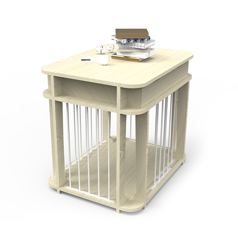 ベージュモダン屋内家具スタイルの木材金属犬のケージ ベージュモダン屋内家具スタイルの木材金属犬のケージ