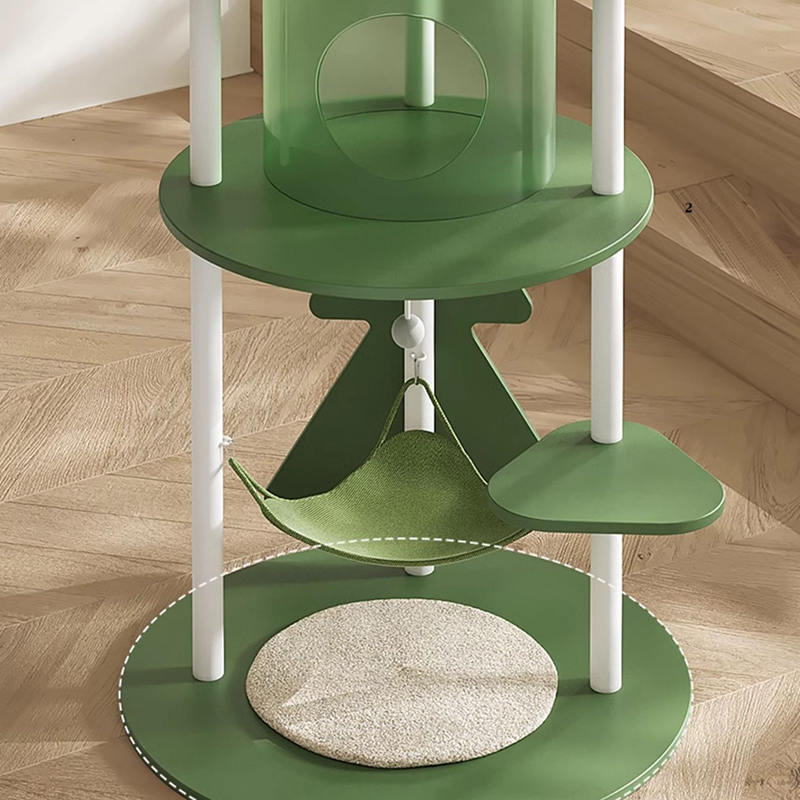 緑のマルチレベルの背の高い猫クライミングフレームキャットタワーコンドミニアム猫の木 緑のマルチレベルの背の高い猫クライミングフレームキャットタワーコンドミニアム猫の木