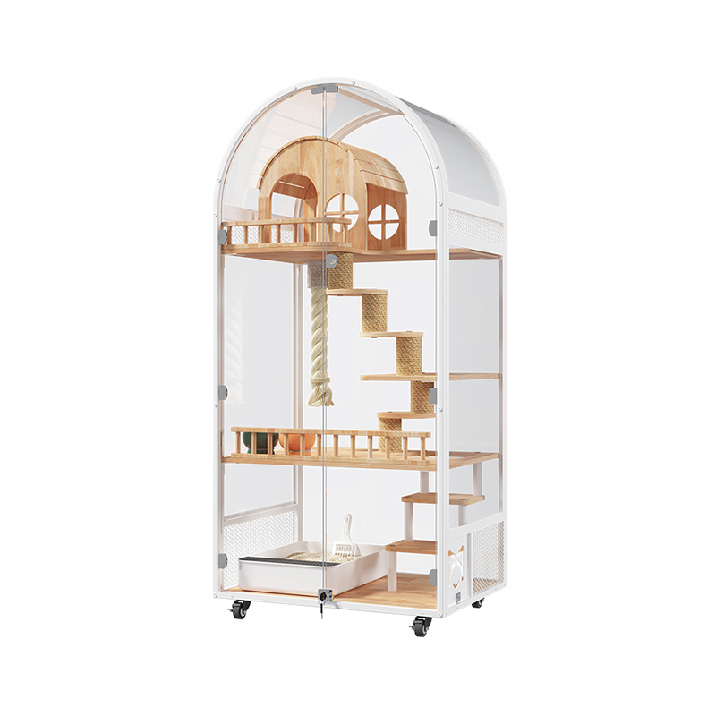 屋内木製キャットハウスホテルパノラマヴィラソリッドキャットケージエンクロージャーキャビネット