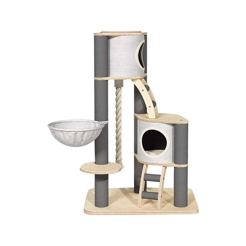 タワーフロアからシーリングインドアソリッドウッドクライミングフレーム猫の木
